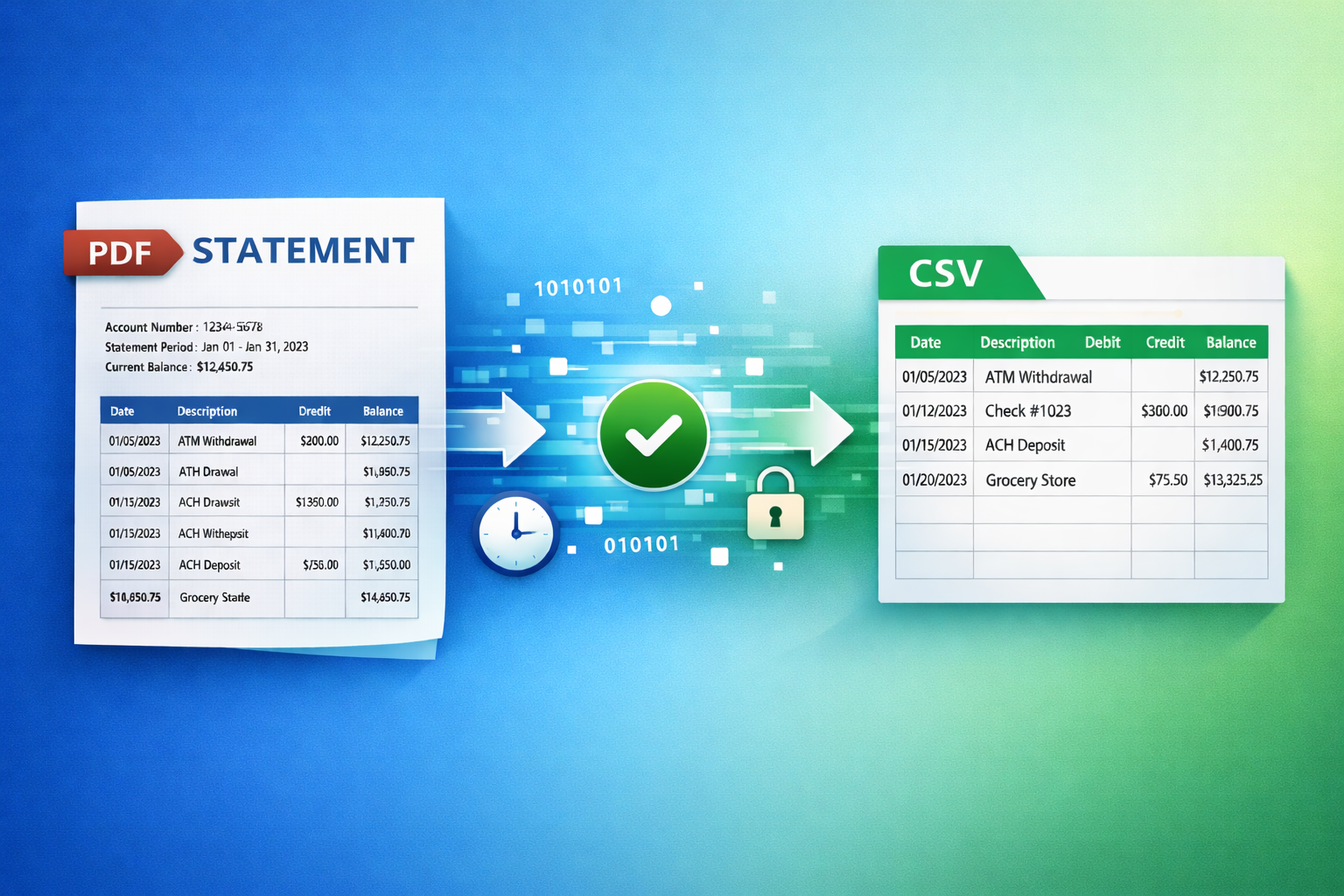 Bank statement conversion guide